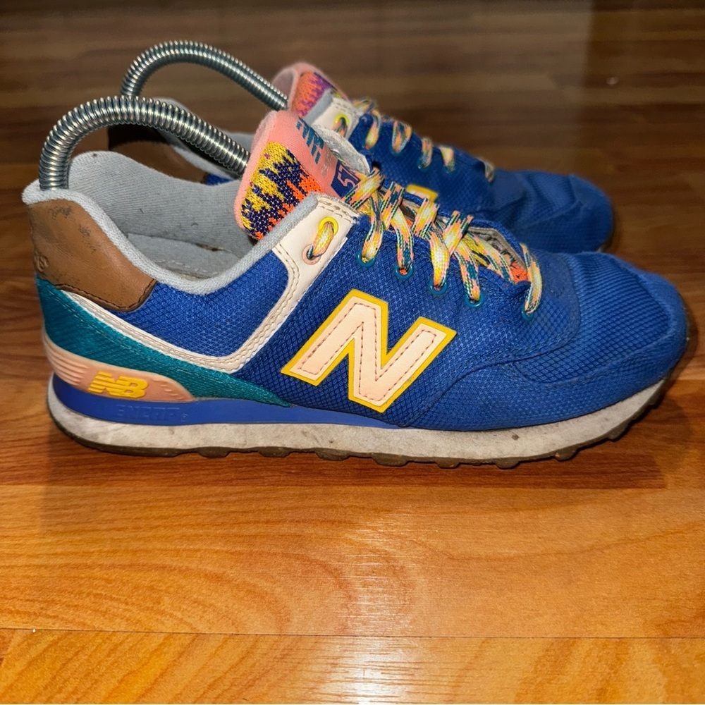 New Balance 574 Running Shoes, Weekend Expedition,#WL574EXA, Royal, Women's 7.5